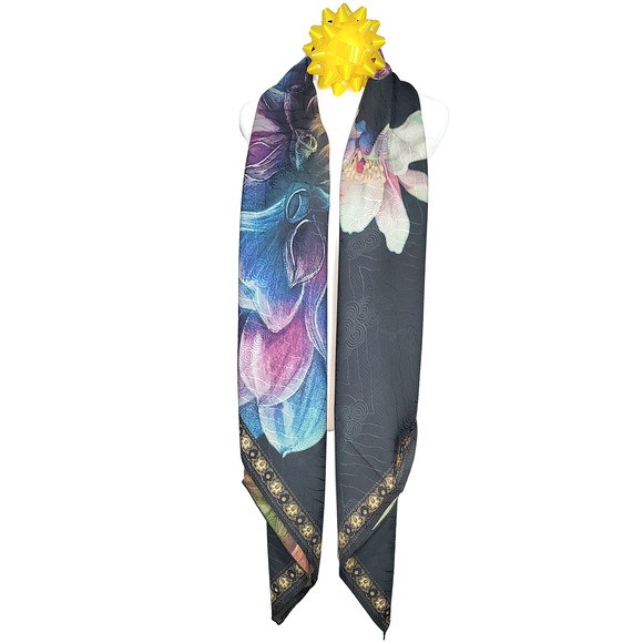 NWT Double Sided Silk Scarf 53x53 Large Square Shawl Wrap XiangYunSha 35081